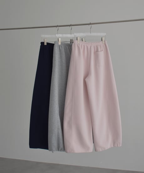 【UNISEX】bottoms-02316　Drawstring curved sweat-like pants  Pink Gray Navy
