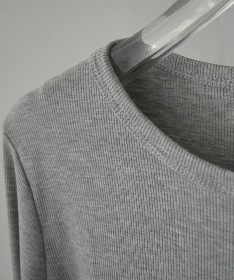 nh-tops-02567　Henry Neck Ribbed Tops  White Gray Dark-Gray Black