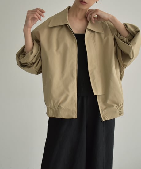 outer-02081　Oversized Blouson　Beige　Black