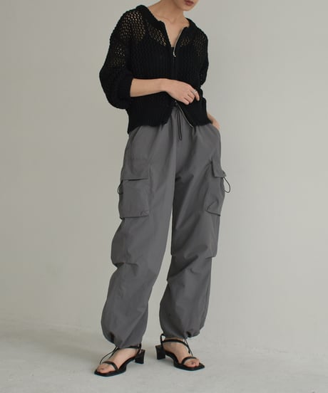 bottoms-02231　Nylon Drost Cargo Pants　White　Grey　Black