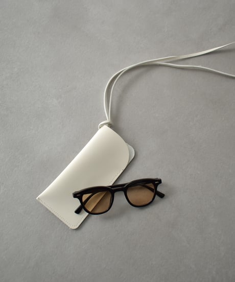 goods-02002  Faux Leather Glasses Case  Ecru Brown Black