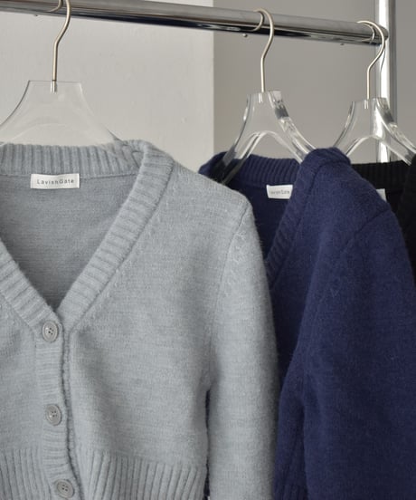 knit-02281　Short Cardigan Gray Navy Black