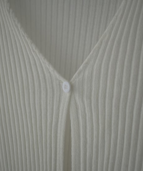 knit-02295　Ribbed One Button Cardigan Off-White Brown Red Charcoal