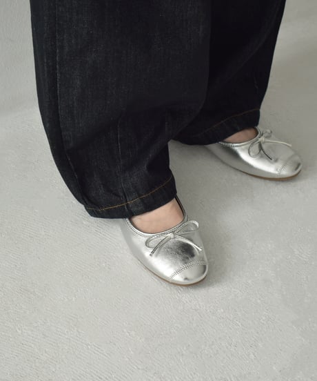 shoes-02172　Flat Pumps　Silver　Black