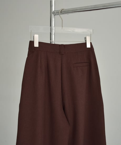 bottoms-02251　Intuck Wide Pants Brown Gray