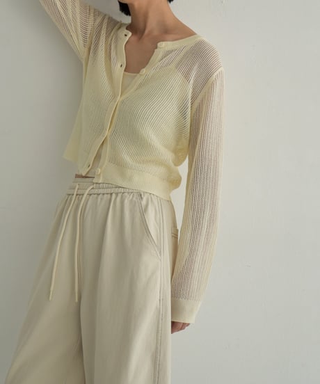 knit-02320　Compact Cardigan With Camisole Ecru Gray Turquoise