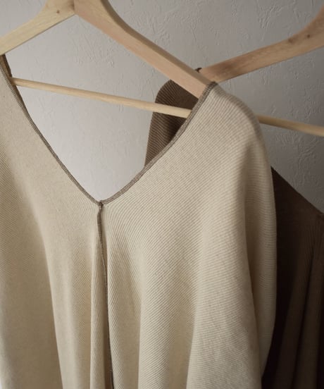 tops-04040　 MADE IN JAPAN COTTON LINEN RIB CAFTAN