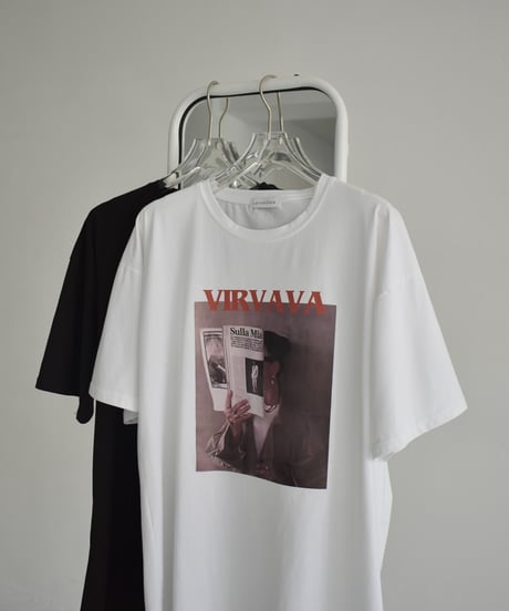 nh-tops-02532   Photographic Tee  White Black