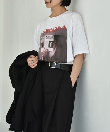 nh-tops-02532   Photographic Tee  White Black