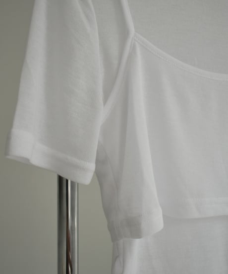 tops-02487　Sheer Layered Tops White Black