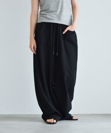bottoms-02325 Front Pocket Relax Pants Ecru Black