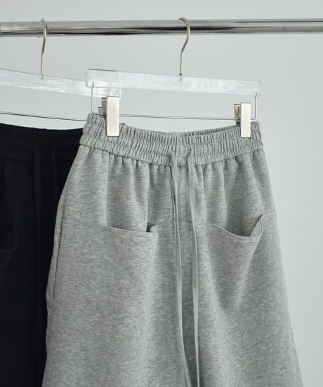 bottoms-02327 Sweat Half Pants  Gray Black