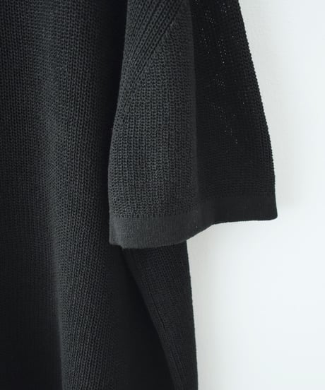 knit-02382 Polo Collar Knit Pullover Ecru Black