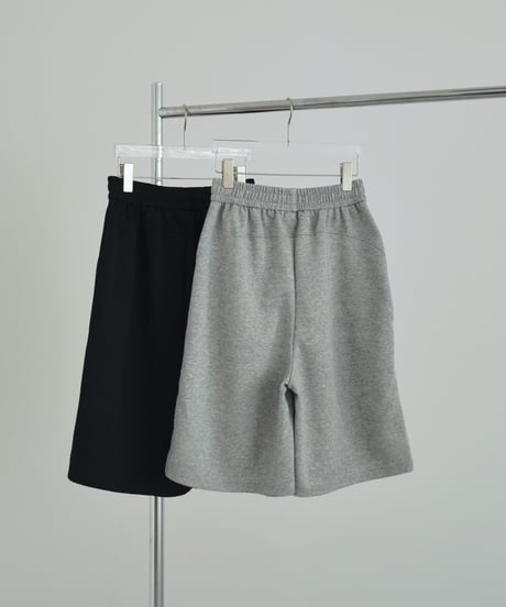bottoms-02327 Sweat Half Pants  Gray Black