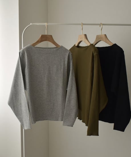 swim-05004　Made in Japan Dolman Sleeve Boat Neck Rib Rash Guard