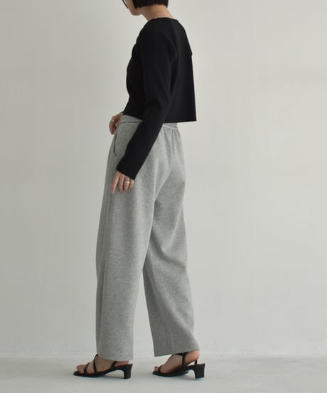bottoms-02271　Relaxed Curve Pants  Gray Black