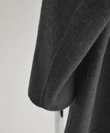 outer-02061　Wool Midi Coat With Reversible Stitching  Ecru Dark-gray Brown