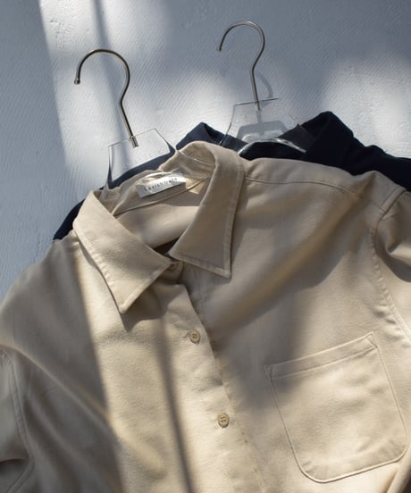 tops-02575  Flannel Overshirt  Beige Navy