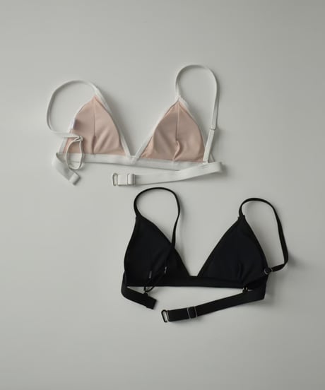 swim-02459　Bikini Swim Tops　White　Black