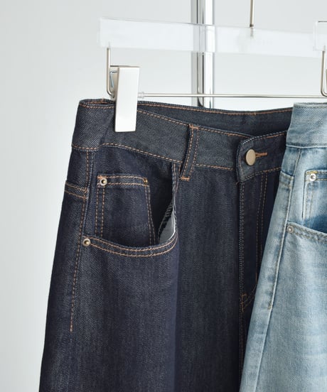 bottoms-02326 Light Denim Wide Pants  Light Blue Indigo