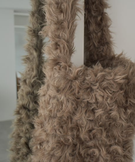 bag2-02665　Faux Fur Big Shoulder Bag　Brown