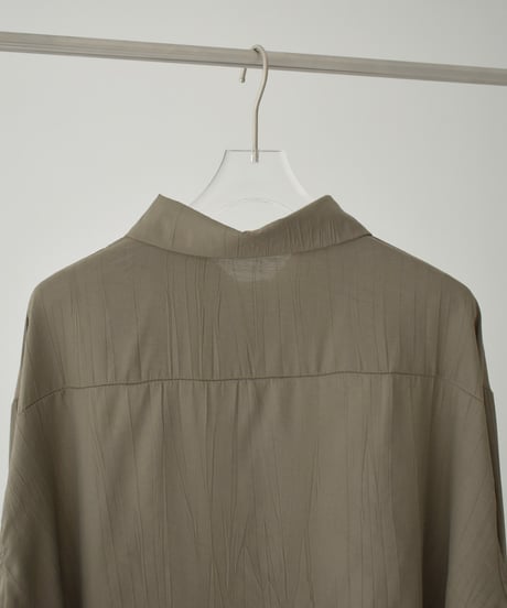 tops-02546　Embossed Loose Shirt  Ecru Beige Mocha