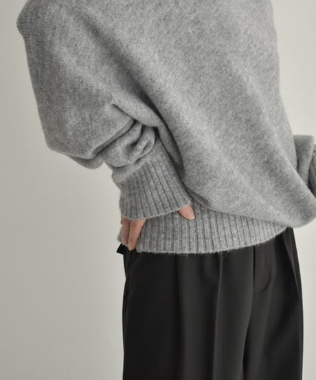 knit-02294　Loose Dolman Knit Off-White Gray Black