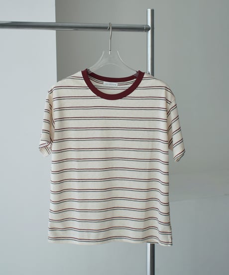 nh-tops-02602 Multi-Stripe T-Shirt Blue Burgundy Black