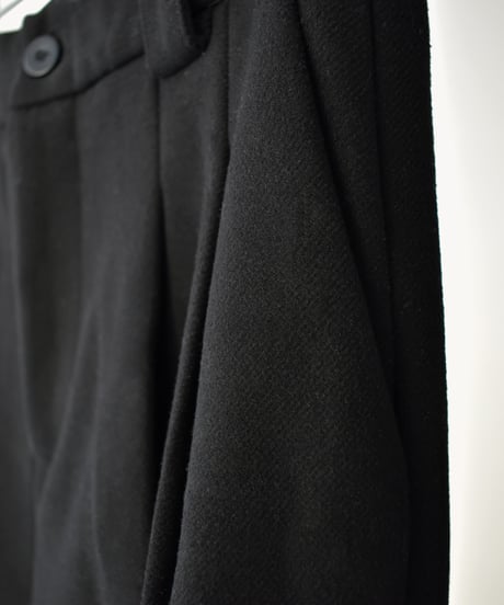 bottoms-02256　Brushed Back Center Press Pants  Brown Black