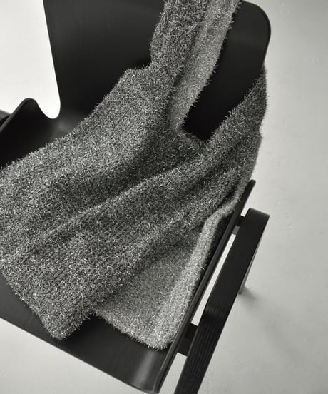 bag2-02653　Lame Knit Tote Bag Silver Black