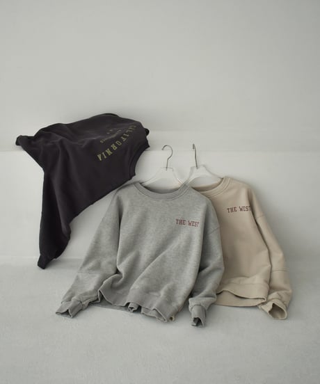 tops-02514　Brushed Back ROGO Sweatshirt Pullover Ecru Gray Charcoal