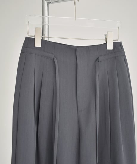bottoms-02246　3 Tucks Wide Pants Gray Brown Black