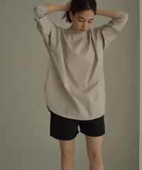 swim-04014　Made in Japan Round Hem Rash Guard　Greige　Black