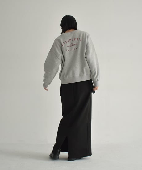 tops-02514　Brushed Back ROGO Sweatshirt Pullover Ecru Gray Charcoal
