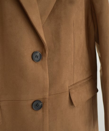 Jacket-02021 Faux Suede Tailored Jacket 　Camel　 Brown
