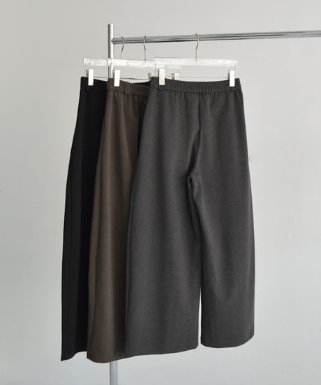 bottoms-02304  Flannel Tuck Wide Pants  Gray Brown Black