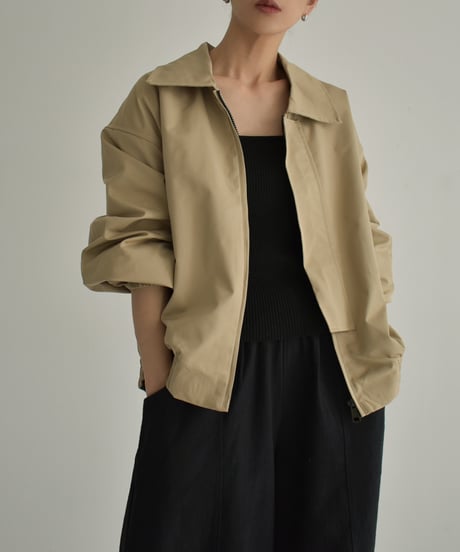outer-02081　Oversized Blouson　Beige　Black