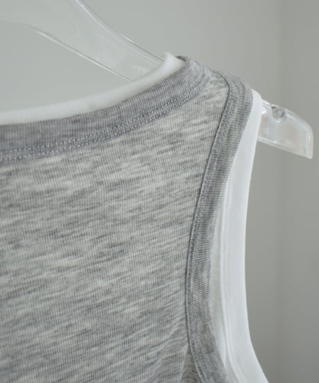 nh-tops-02610 Layered Tank Top Blue Gray Navy