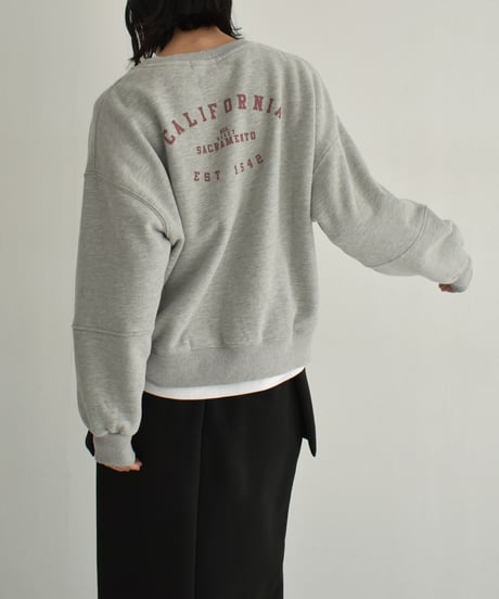 tops-02514　Brushed Back ROGO Sweatshirt Pullover Ecru Gray Charcoal