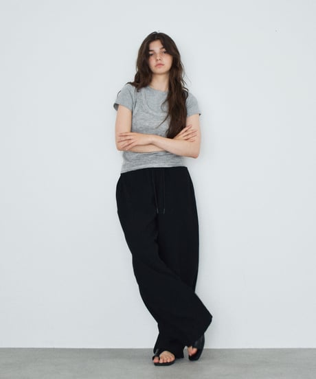 bottoms-02325 Front Pocket Relax Pants Ecru Black