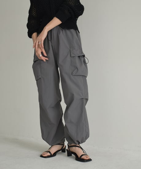 bottoms-02231　Nylon Drost Cargo Pants　White　Grey　Black