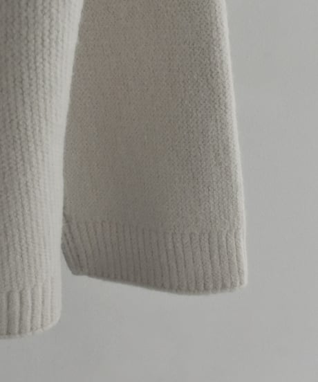 knit-02351　Oversized Knit Cardigan  Ecru Gray