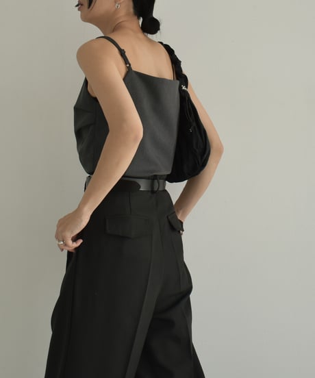 tops-12011　Front Button Camisole Tops Gray