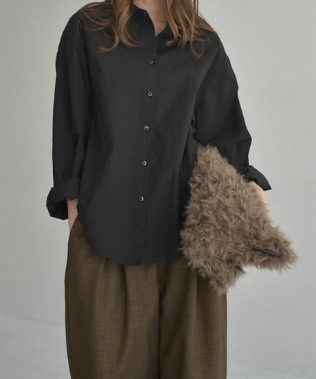 tops-02568　Cocoon Sleeve Shirt　White Blue Black