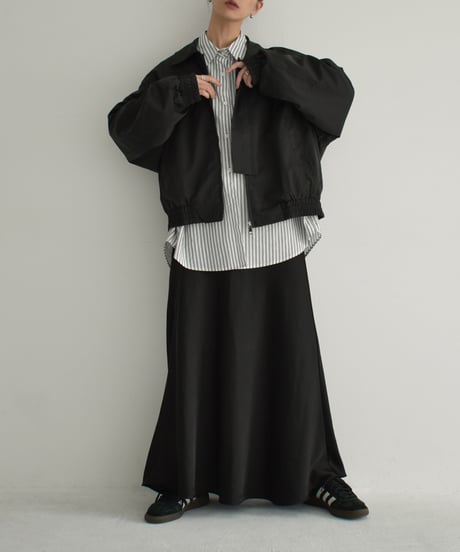 outer-02081　Oversized Blouson　Beige　Black