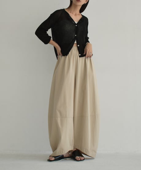 knit-02270　Linen-blend Summer Knit Cardigan Beige Black Gray