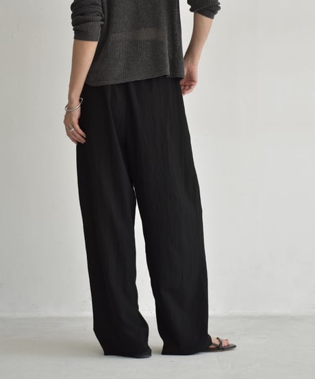 bottoms-02292  Washer Tuck Easy Pants  Light Gray Beige Gray Black