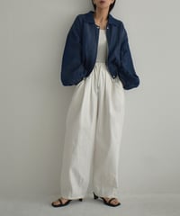 outer-02079　Volume Sleeve Indigo Chambray Blouson