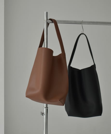 bag2-02657　Eco Leather One-Handle Bag Brown Black