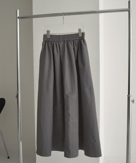 bottoms-02226　Nylon Gathered Volume Skirt　Greige　Gray　Black